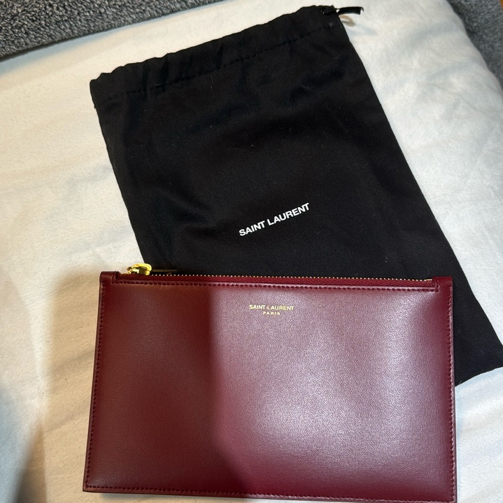 Saint Laurent leather red pouch